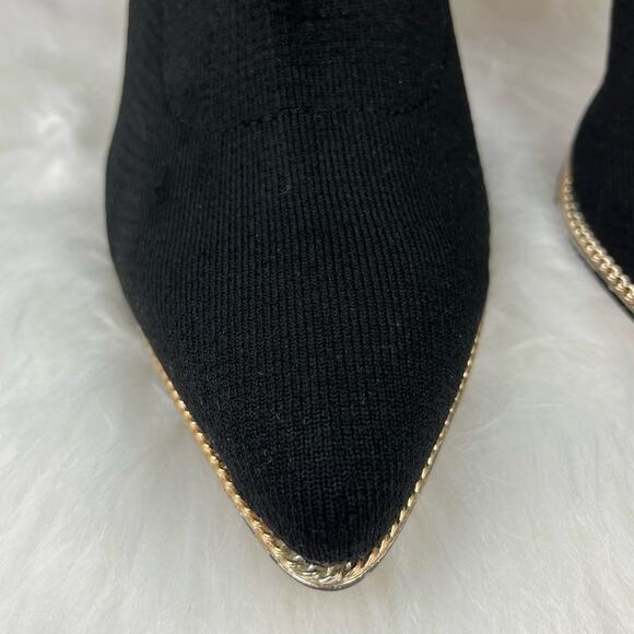 BCBGENERATION Hilston Black Knit Sock Ankle Pointy Toe Bootie Women's Size 8 - Picture 6 of 13